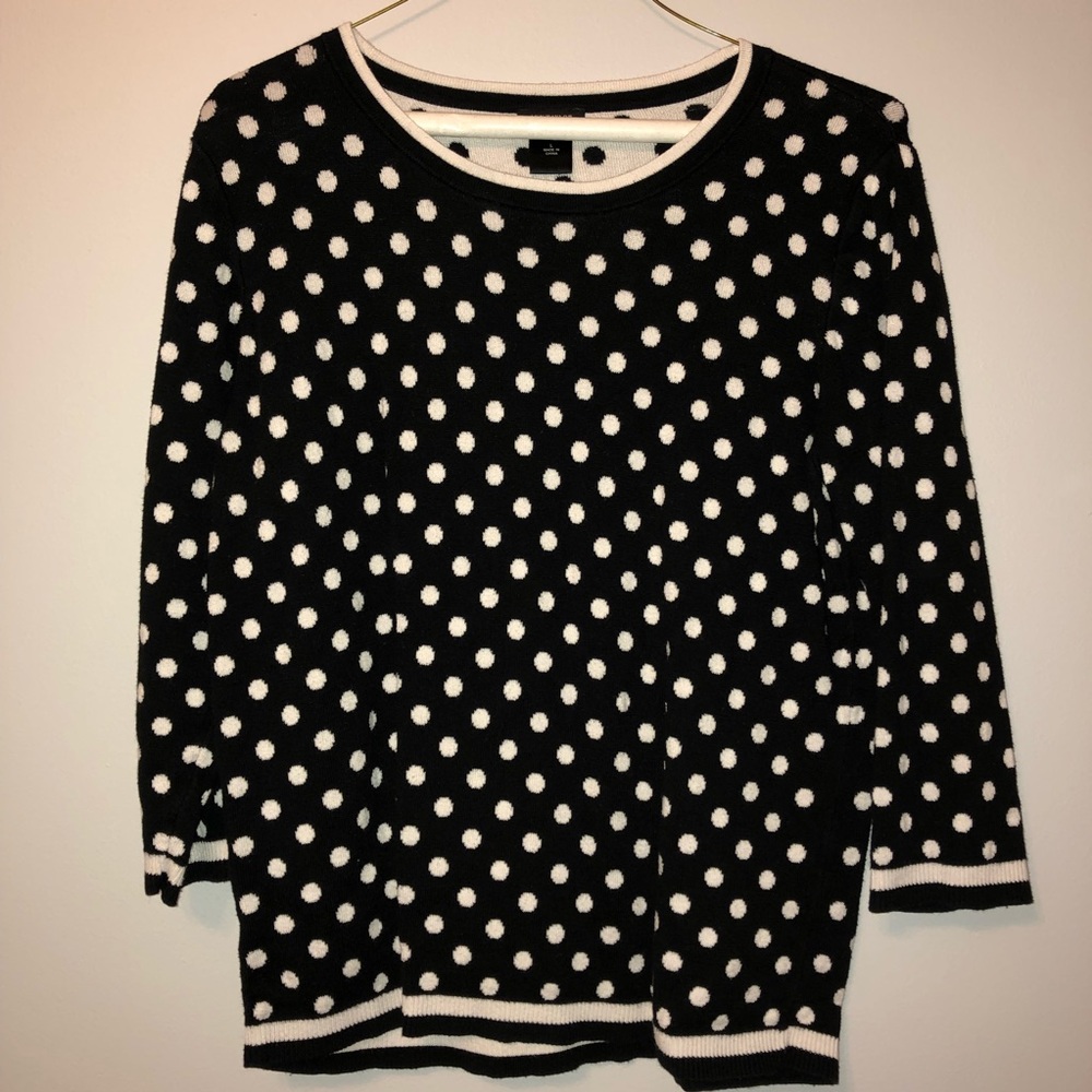 Ann Taylor Black Polka Dot Sweater